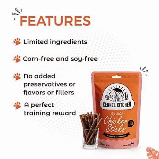 Kennel Kitchen Chicken & Flaxseed Sticks with Skatrs Bone Rope Chew Toy Combo for Dogs