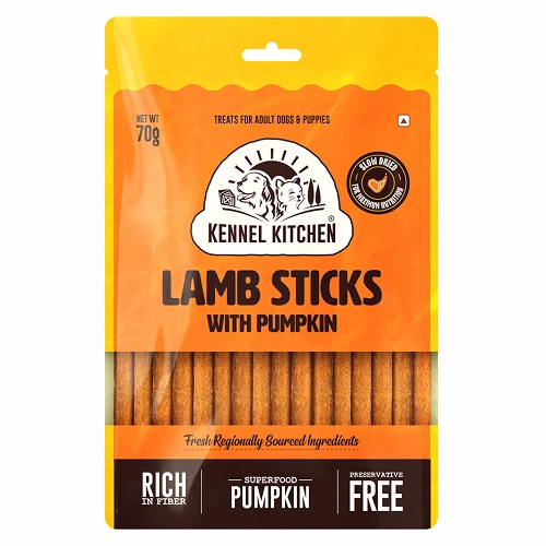 Kennel Kitchen Lamb Sticks with Pumpkin and Chicken Stick with Flaxseed Dog Treats Combo