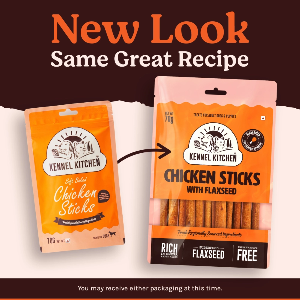 Kennel Kitchen Lamb Sticks with Pumpkin and Chicken Stick with Flaxseed Dog Treats Combo