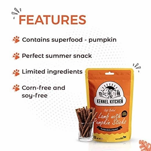 Kennel Kitchen Lamb Sticks with Pumpkin and Chicken Stick with Flaxseed Dog Treats Combo