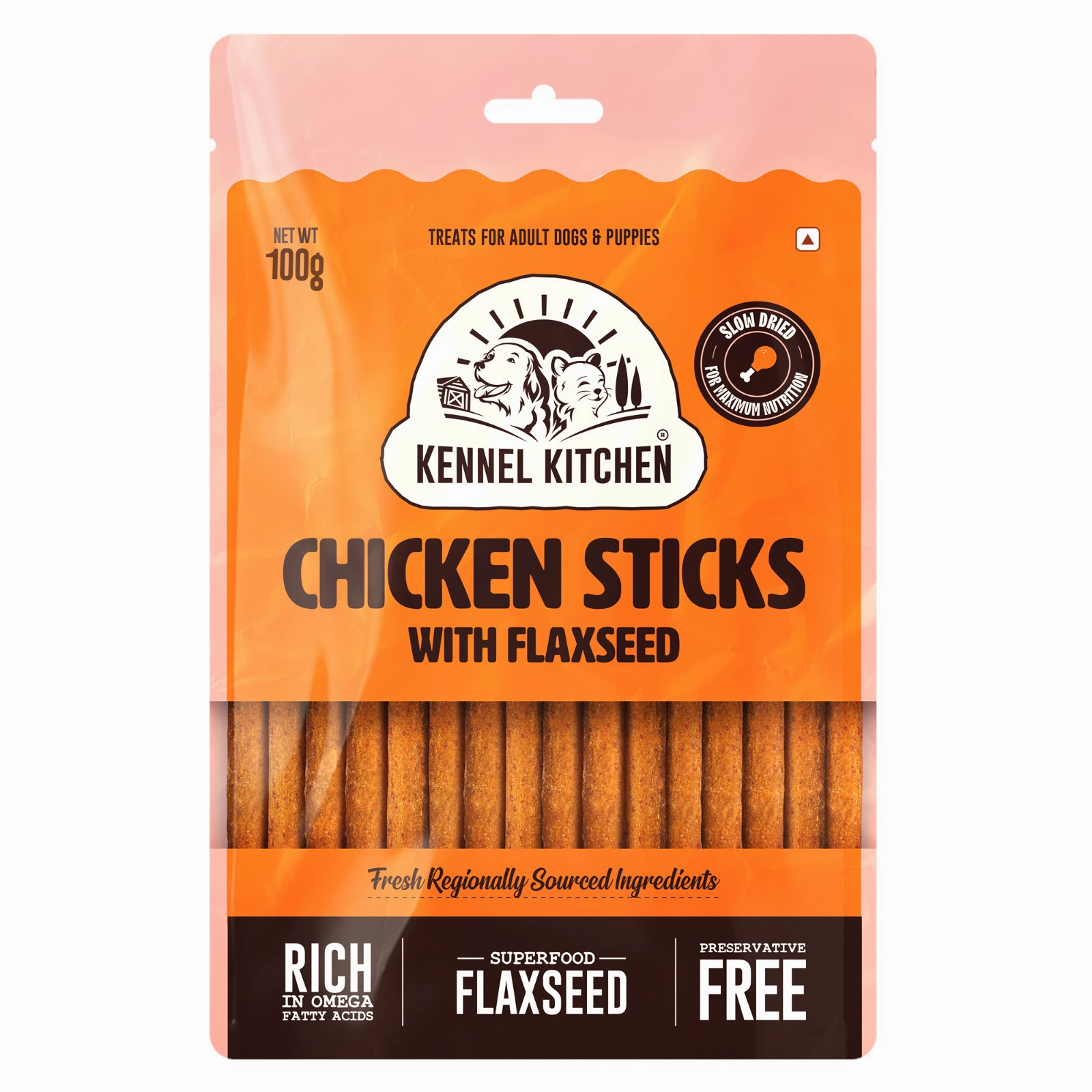 Kennel Kitchen Lamb Sticks with Pumpkin and Chicken Stick with Flaxseed Dog Treats Combo