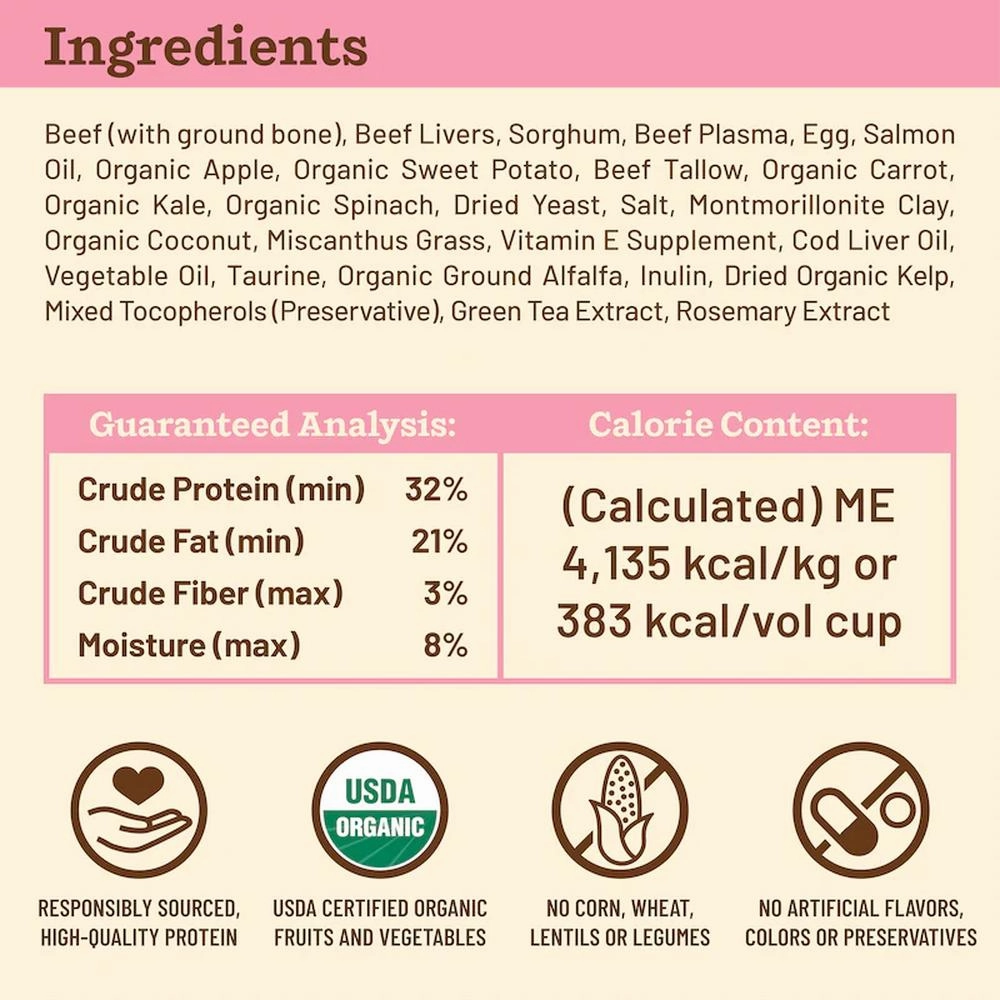 Kibble In The Raw - Freeze Dried Beef Cat Food