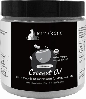 Kin   Kind Raw Coconut Oil Skin & Coat Boost 8 oz.