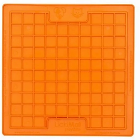 LickiMat Classic Playdate Slow Feeder for Cats and Dogs (Orange)