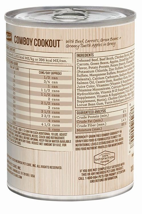 Merrick Cowboy Cookout Classic Recipe Wet Dog Food