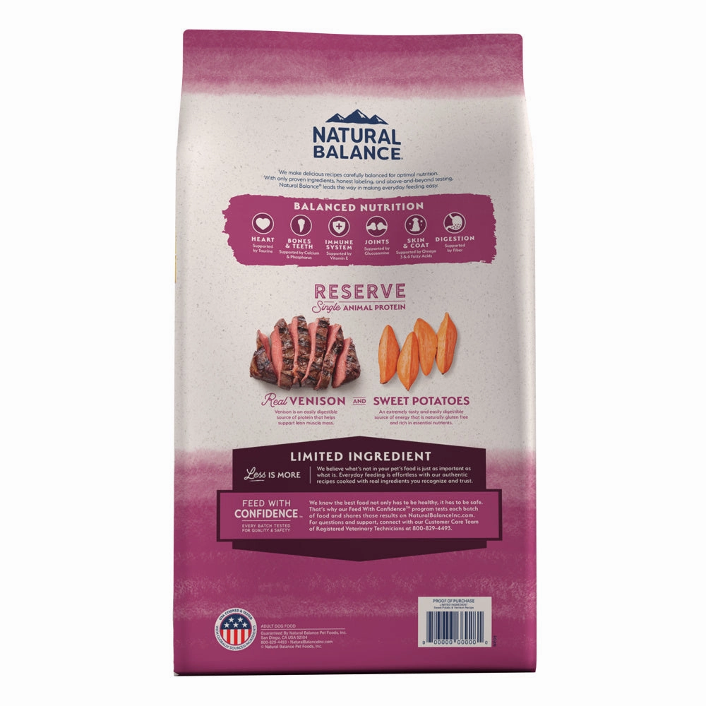 Natural Balance L.I.D. Limited Ingredient Diets Adult Maintenance Sweet Potato & Venison Dry Dog Food