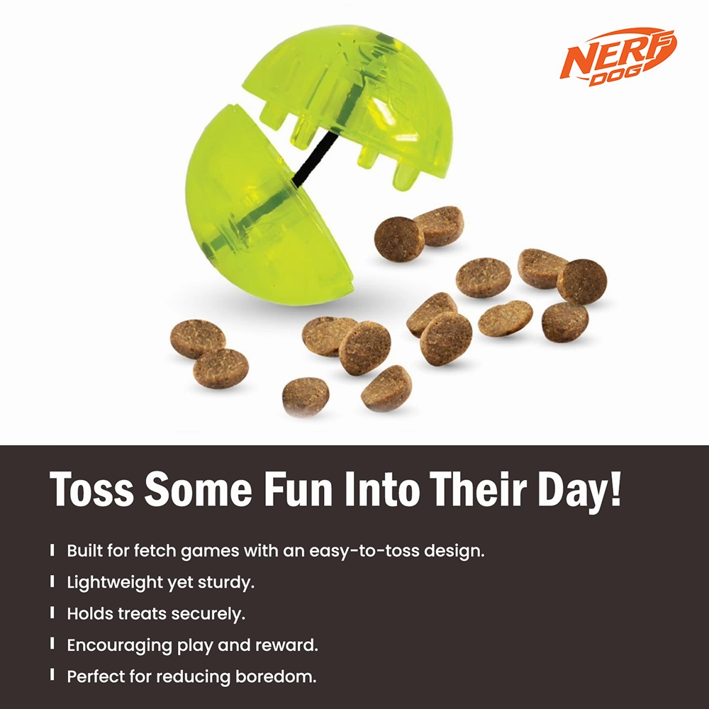 Nerf Dog Bungee Treat Ball Toy for Dogs (Green)