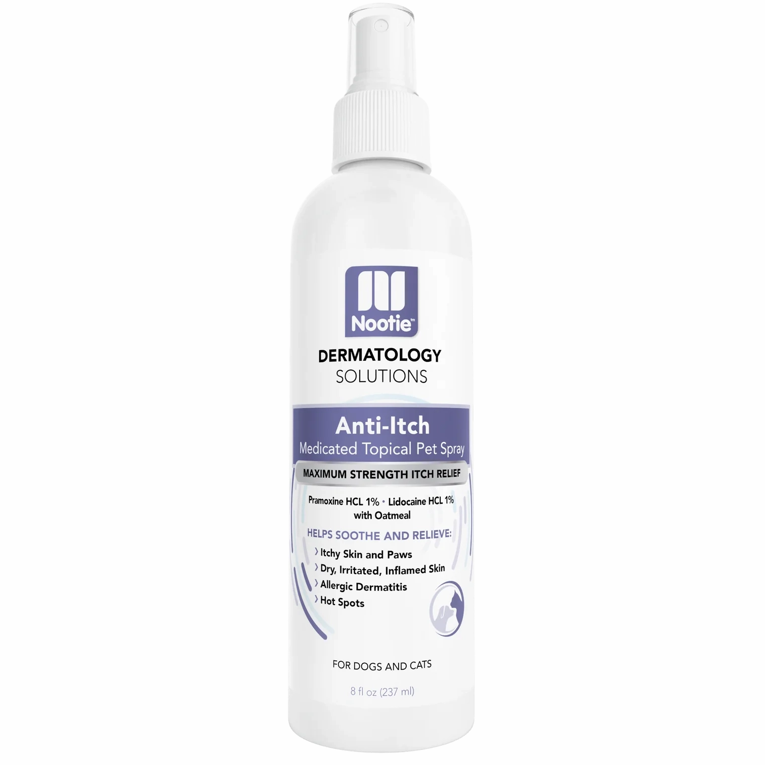 Nooties Dermatology Itch Relief Medicated Pet Spray 8 oz.