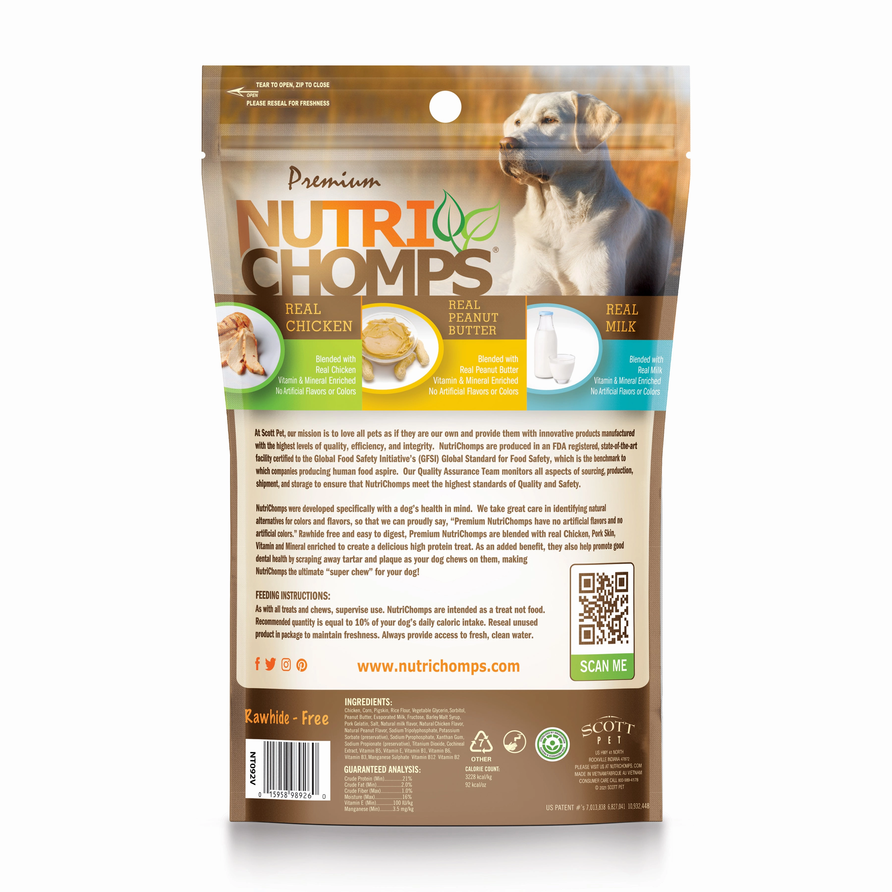 NutriChomps 5-inch Assorted Chicken, Milk and Peanut Butter Wrapped Mini Sticks, 12 Count Dog Chews