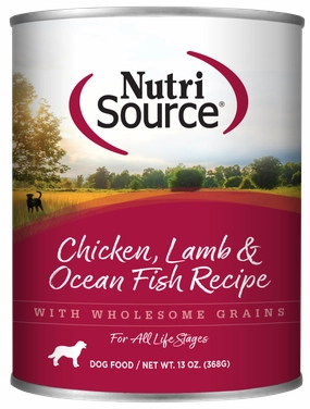 NutriSource Adult Chicken, Lamb & Ocean Fish Canned Dog Food