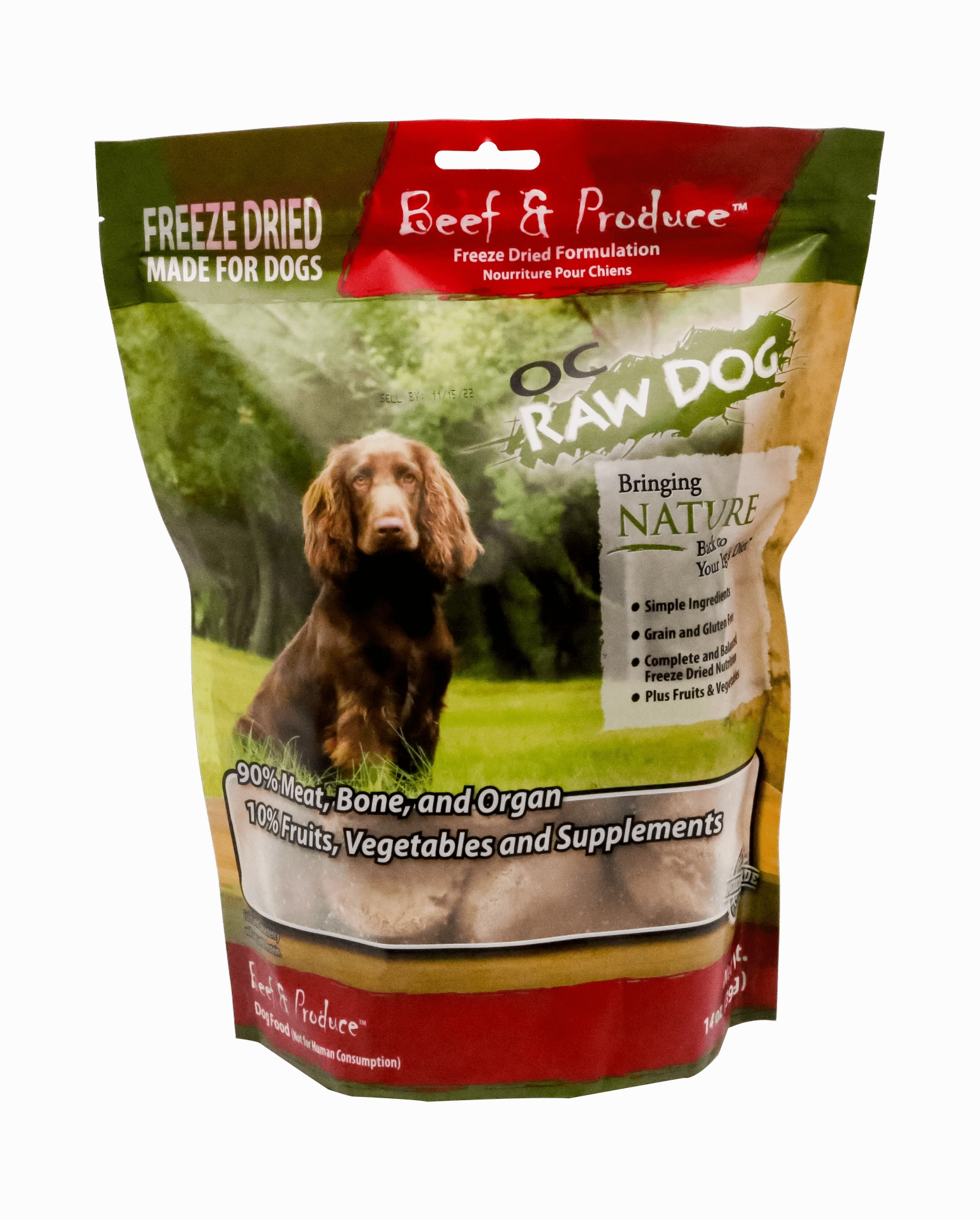 OC Raw Freeze Dried Beef & Produce Sliders 14 oz.