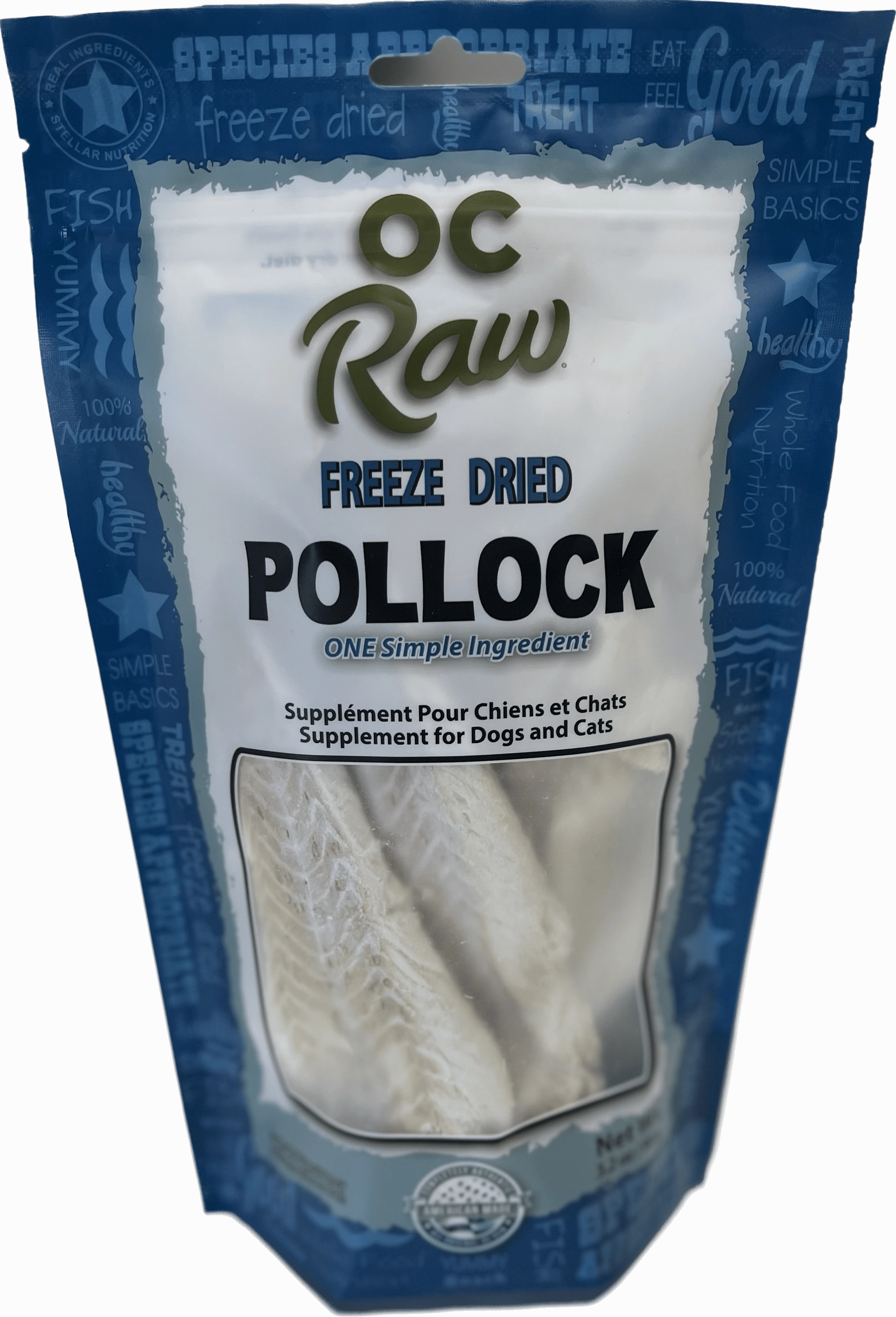 OC Raw Freeze Dried Pollock 3.2 oz.