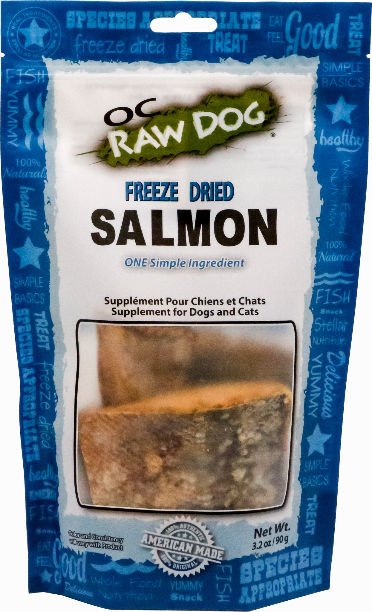 OC Raw Freeze Dried Salmon 3.2 oz.