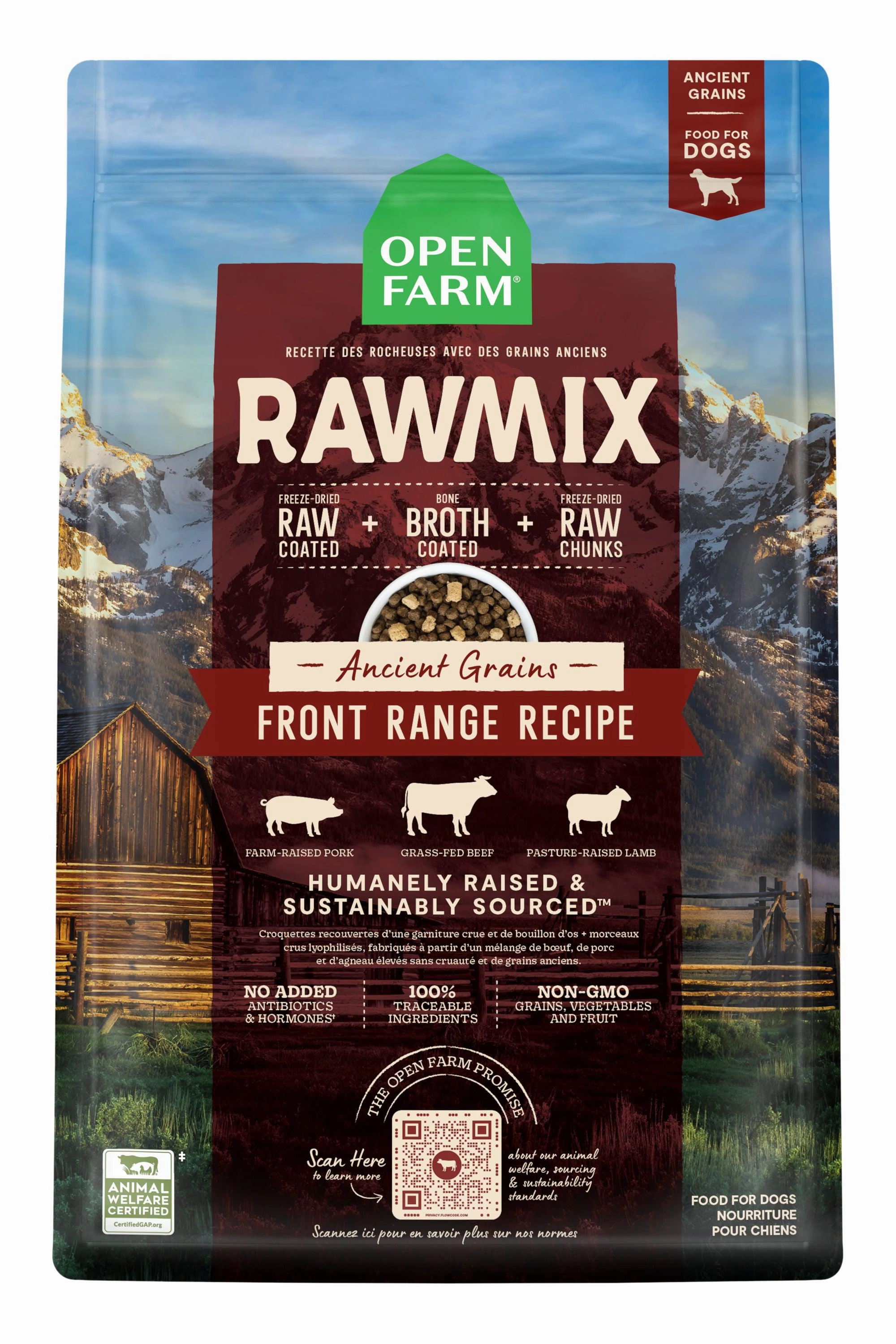Open Farm Raw Mix Front Range Ancient Grains Dry Dog Food