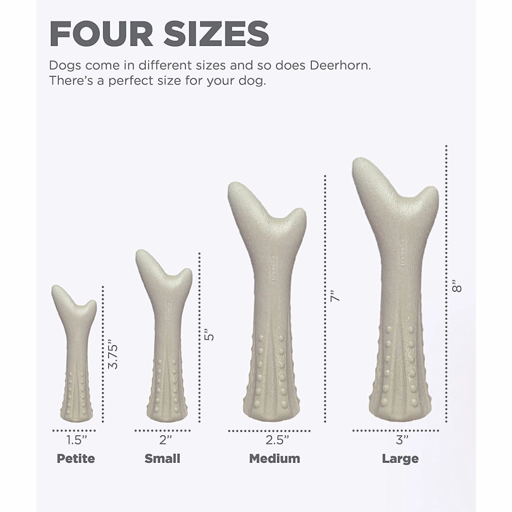 Outward Hound Petstages Deerhorn Durable Chew Toy for Dogs (White)