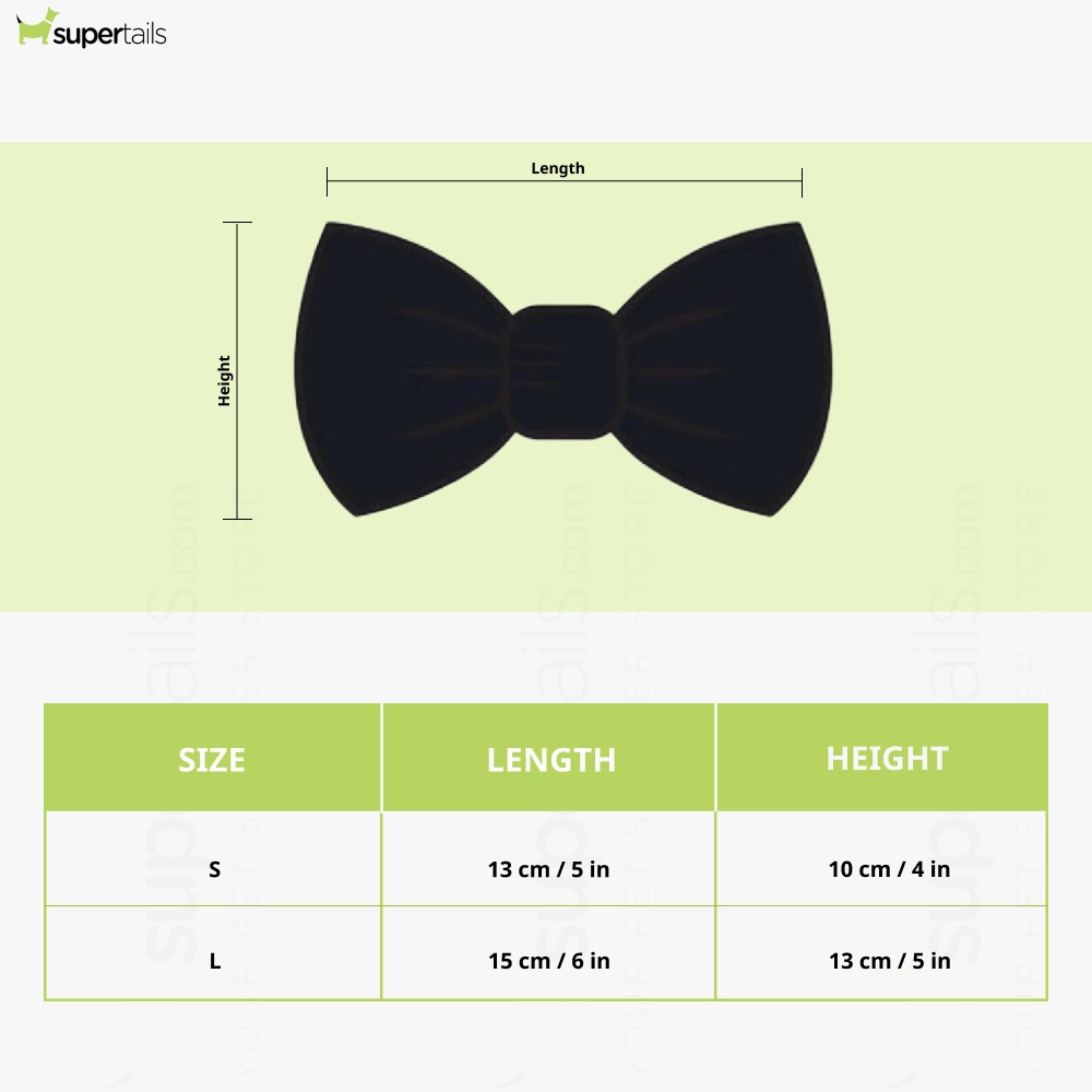 Pawgypets Party Wear Bowtie for Dogs and Cats (Black)