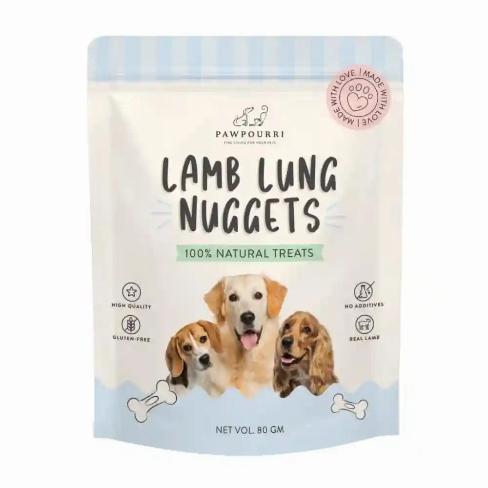 Pawpourri 100% Natural Lamb Lung Nuggets Dog Treat