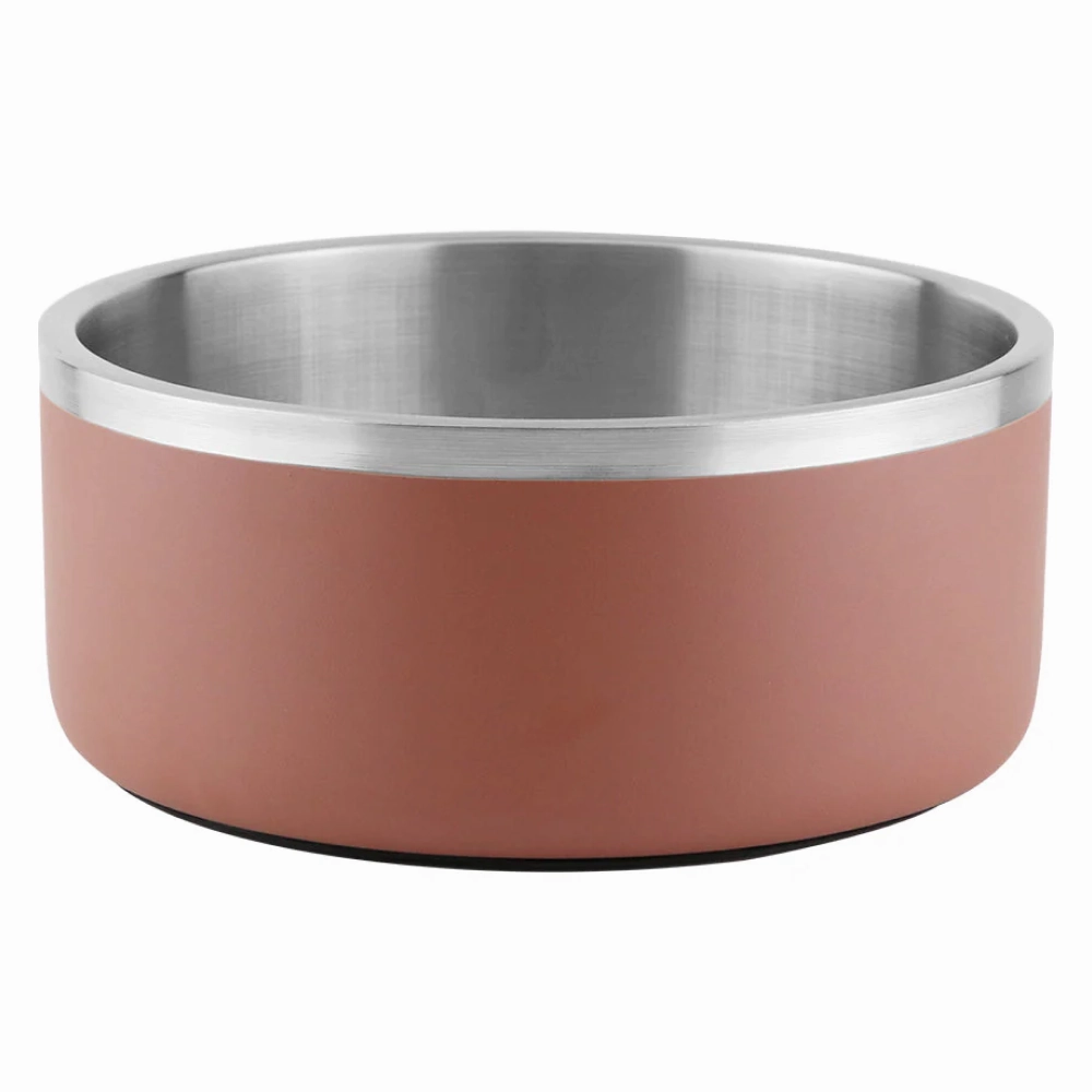 Pawpourri Camping Double Wall Bowl for Dogs and Cats (Light Brown)