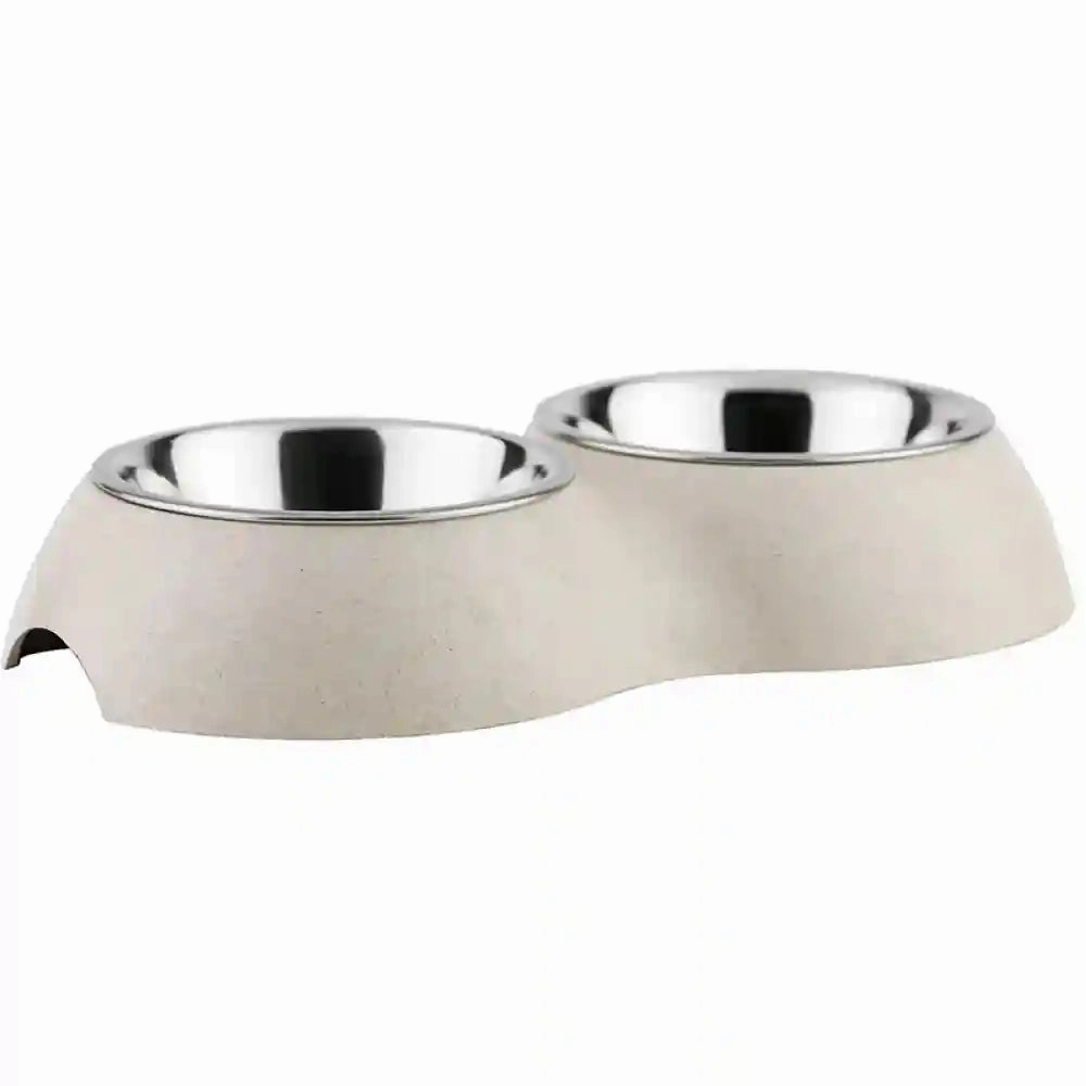 Pawpourri Sustainable Dual Diner for Cats (Off White)