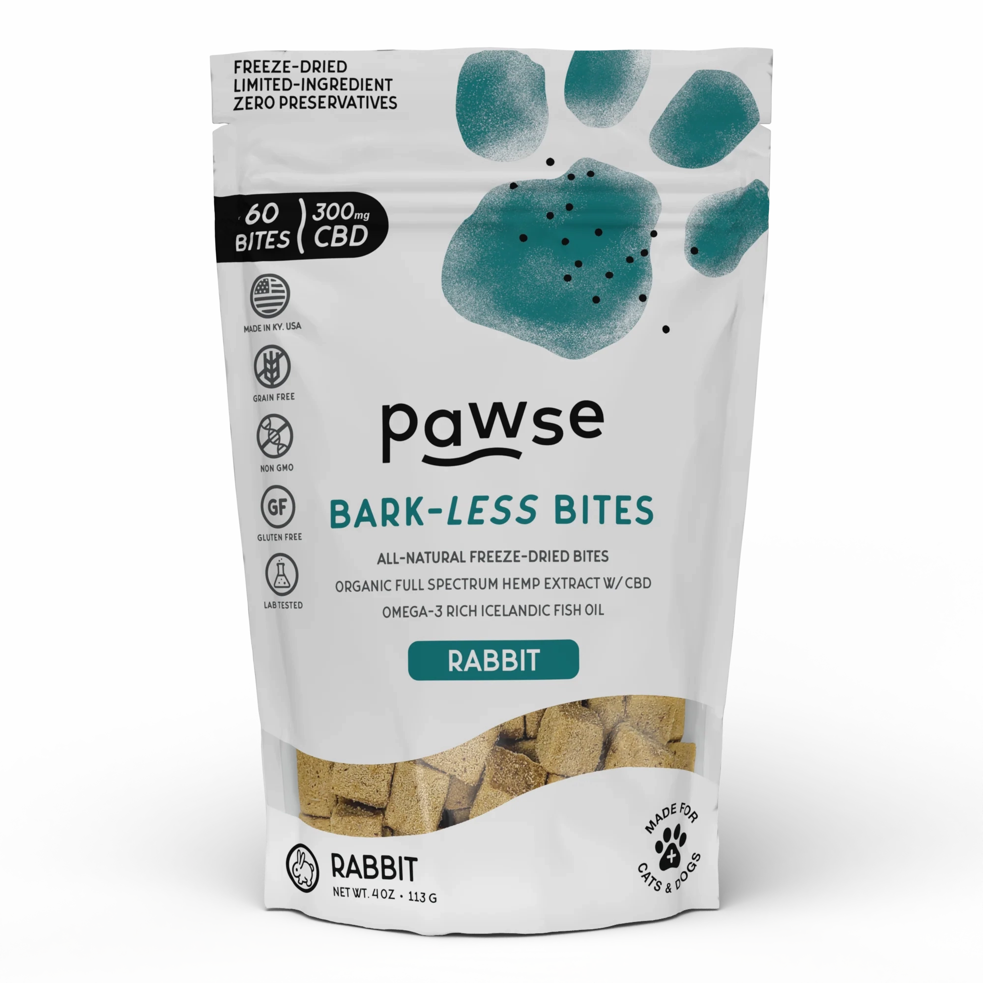 Pawse Bark Less Bites Freeze Dried Rabbit