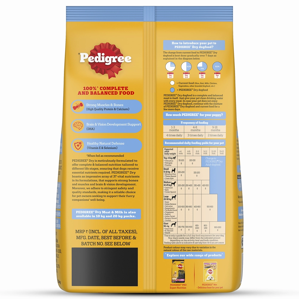 Pedigree Meat & Milk Puppy Dog Dry Food