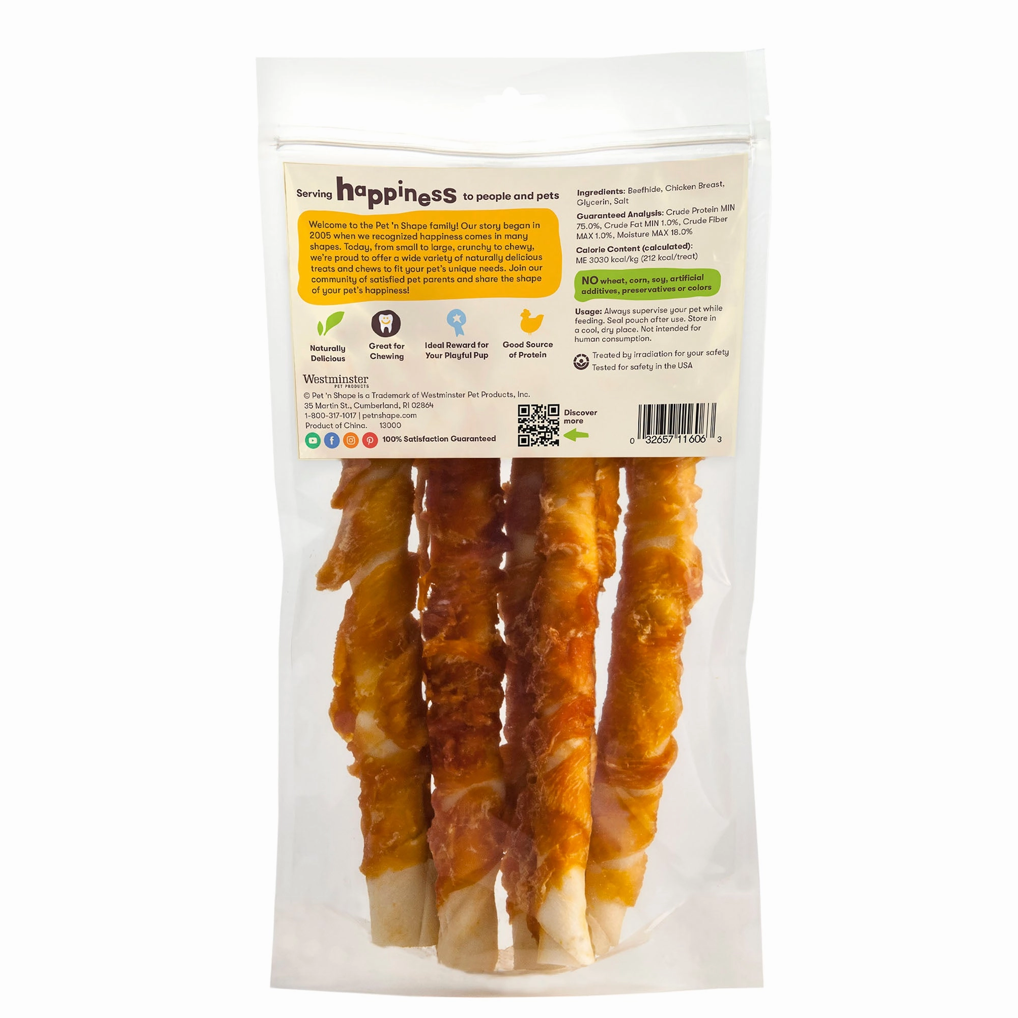 Pet 'n Shape Chicken Hide Twists Dog Treat 10" 6 Count