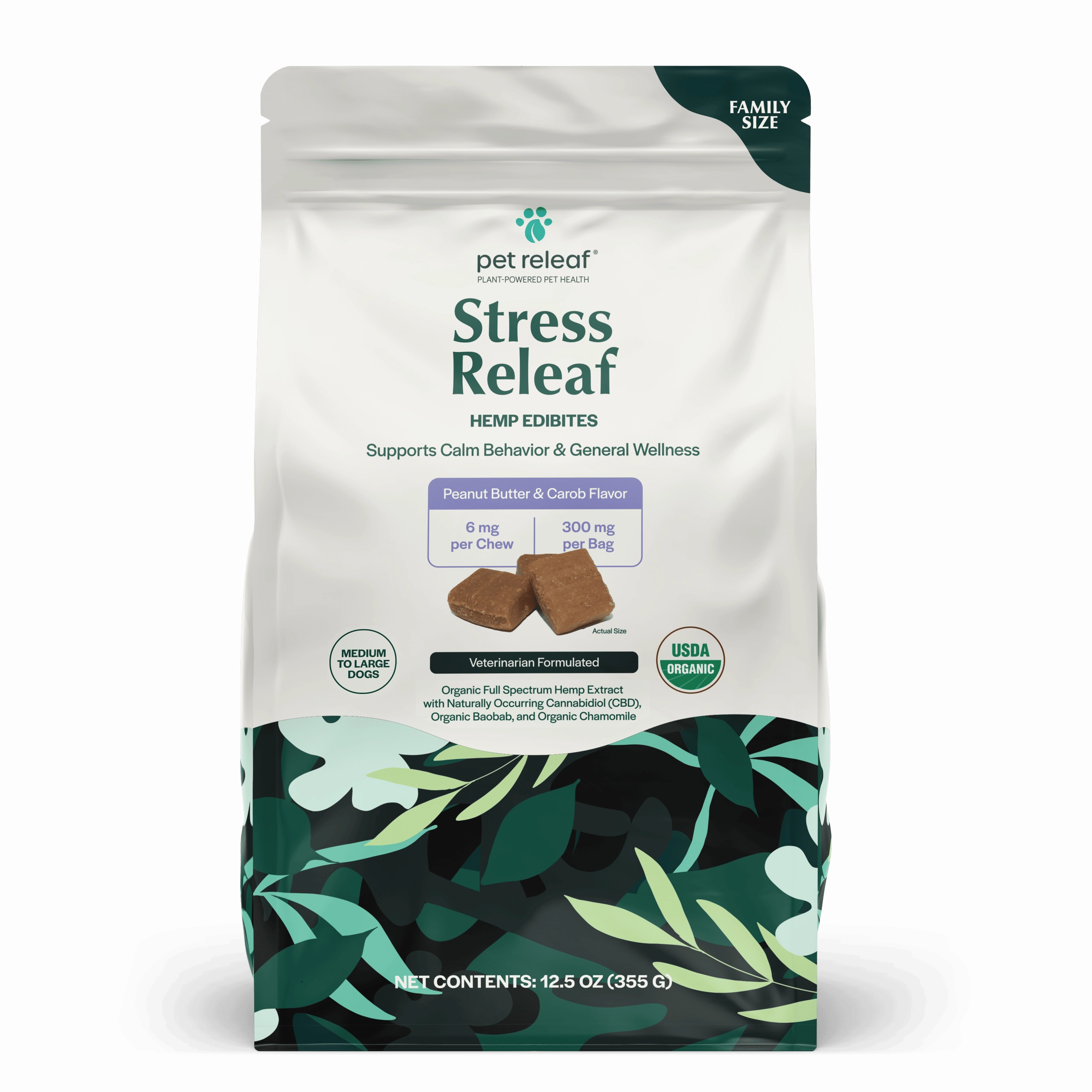 Pet Releaf Stress Releaf Edibites Peanut Butter & Carob