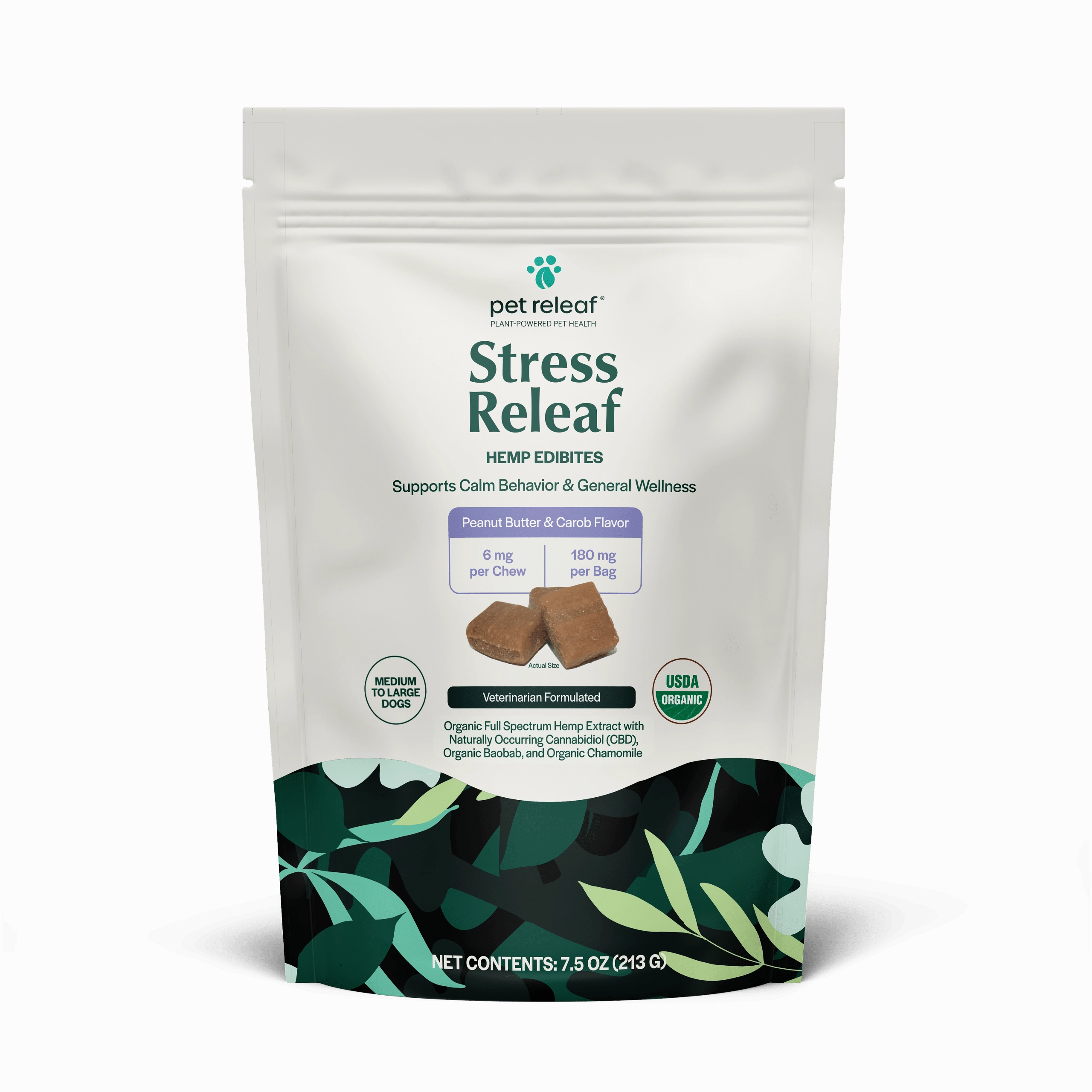 Pet Releaf Stress Releaf Edibites Peanut Butter & Carob