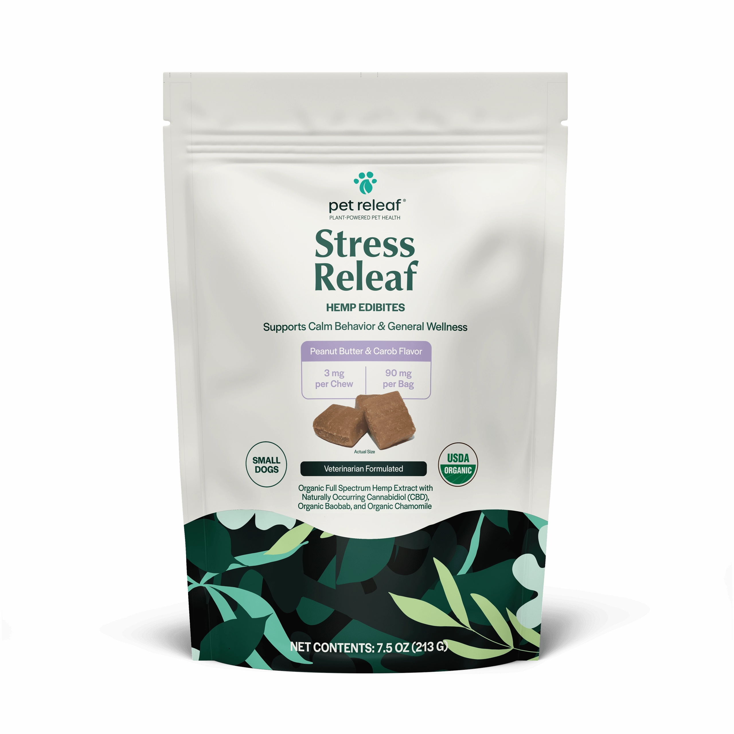 Pet Releaf Stress Releaf Edibites Peanut Butter & Carob