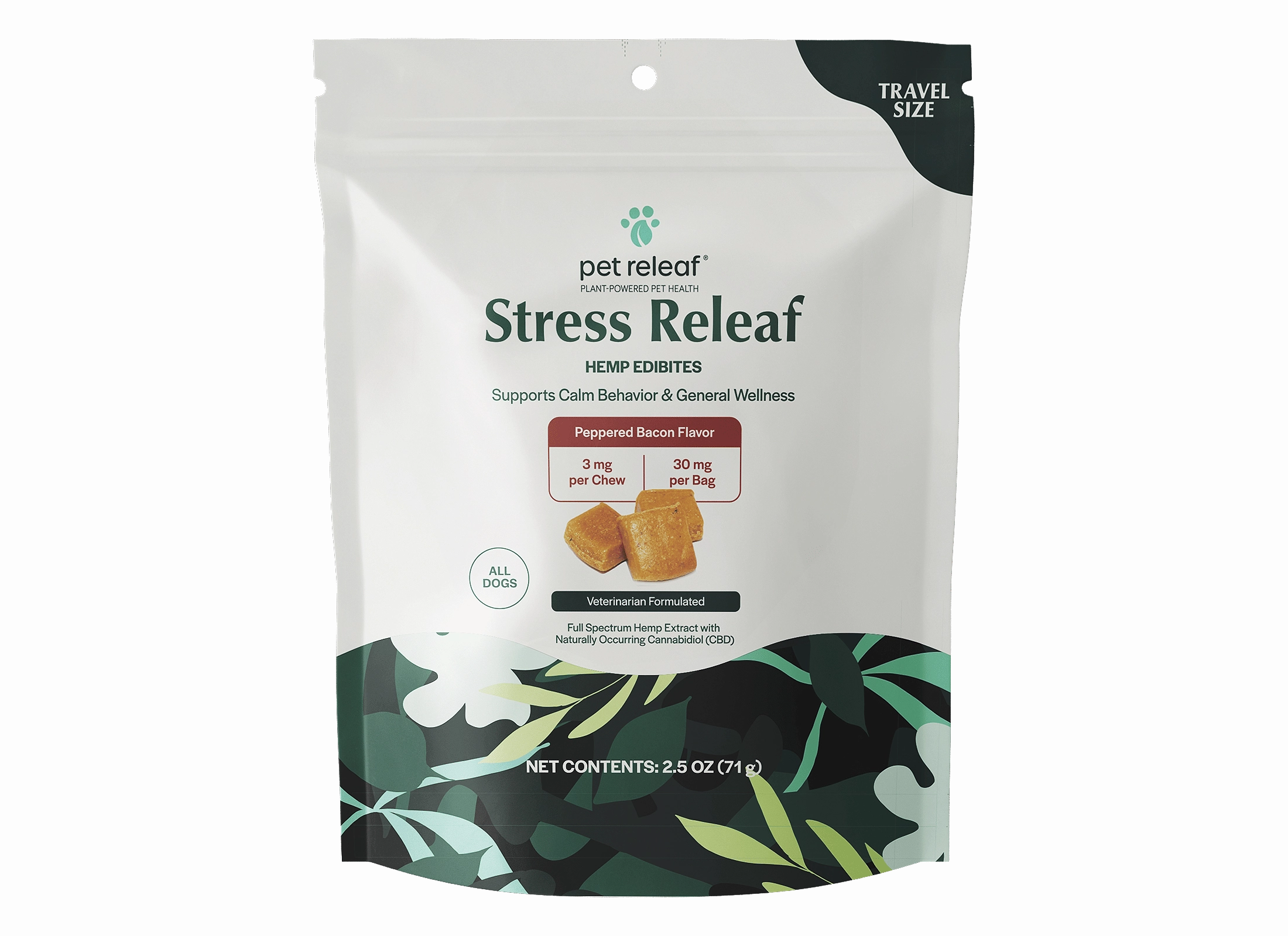 Pet Releaf Stress Releaf Edibites Peppered Bacon Flavor