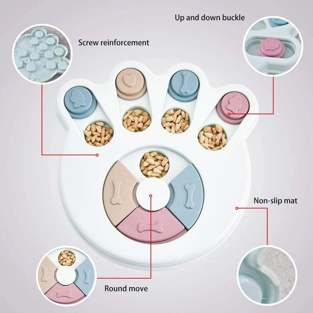 Pet Vogue Slow Feeder Paw Shaped Toy for Dogs and Cats (White) (Buy 1 Get 1)