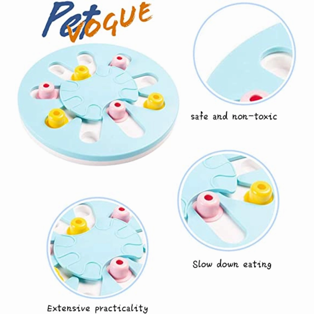 Pet Vogue Slow Feeder Puzzle Toy with Dispenser for Dogs and Cats (Blue)
