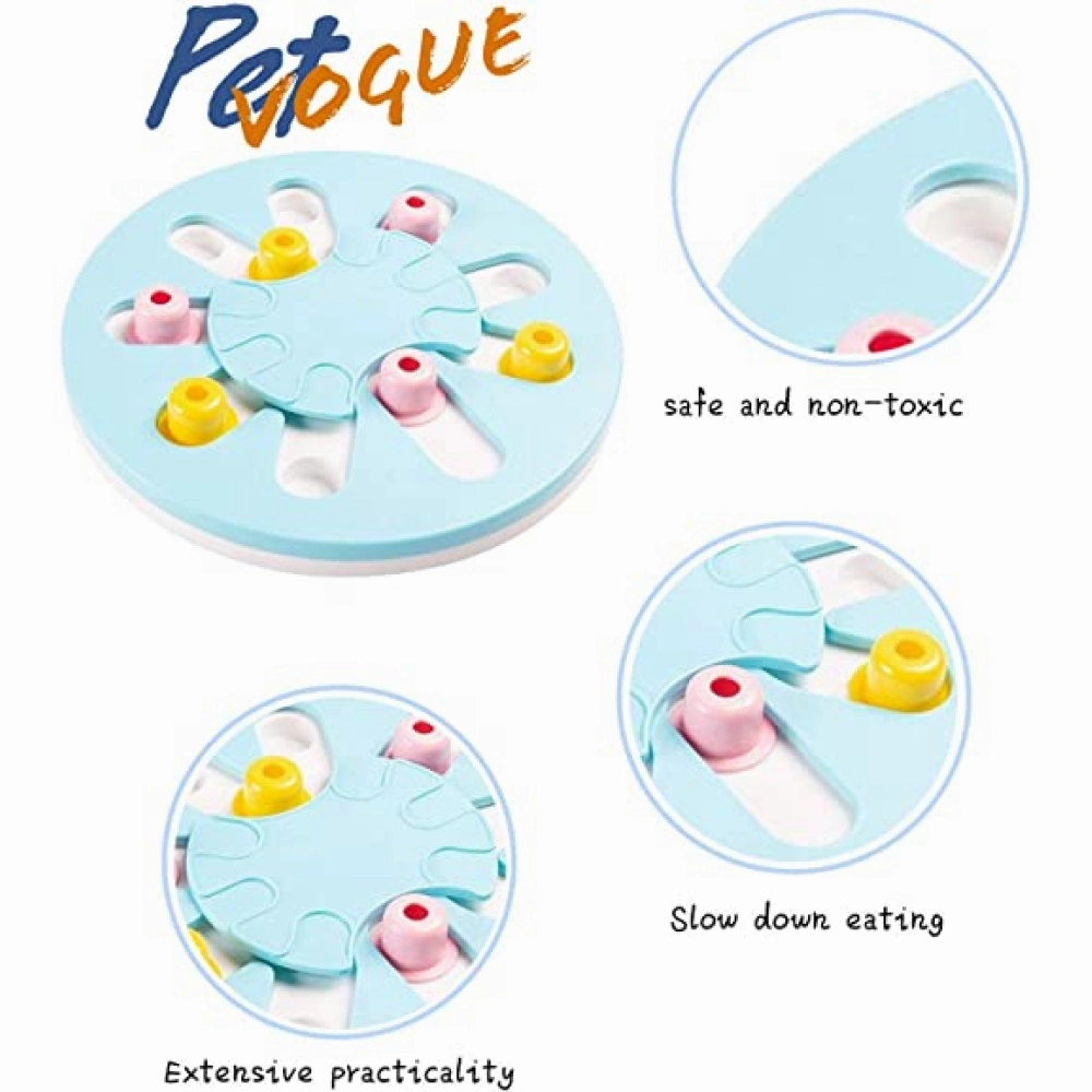 Pet Vogue Slow Feeder Puzzle Toy with Dispenser for Dogs and Cats (Blue)