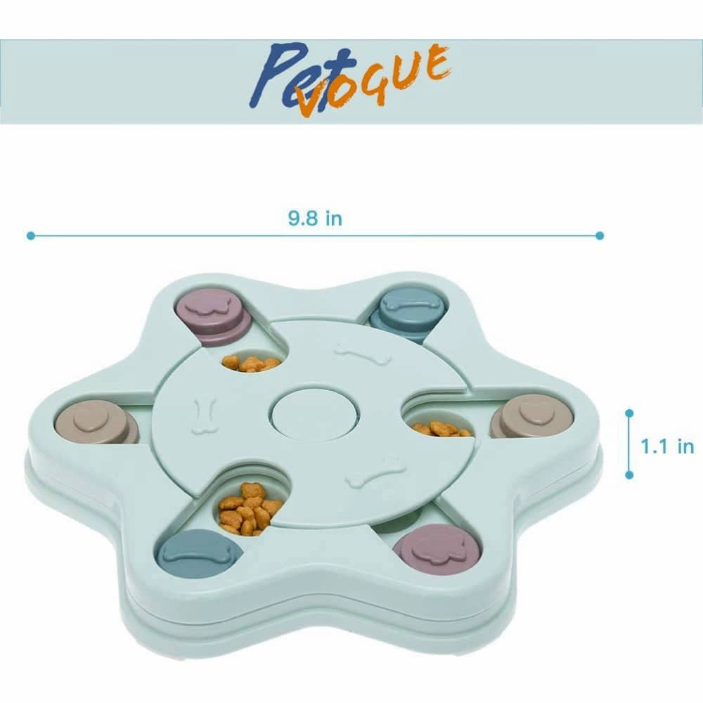 Pet Vogue Slow Feeder Puzzle Toy with Snack Dispenser for Dogs and Cats (Blue)