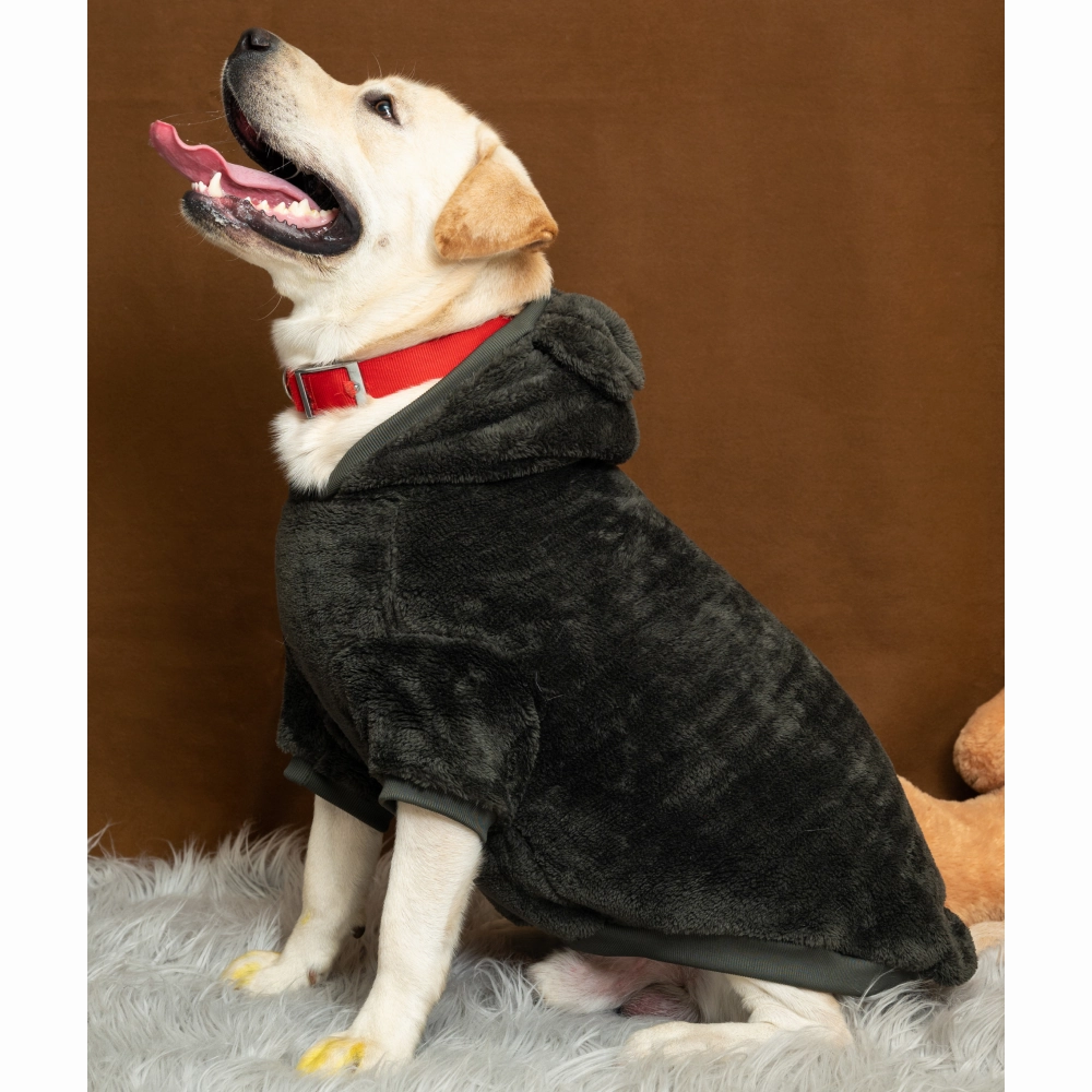 Petsnugs Fluffy Sweatshirt for Dogs and Cats (Olive Green)