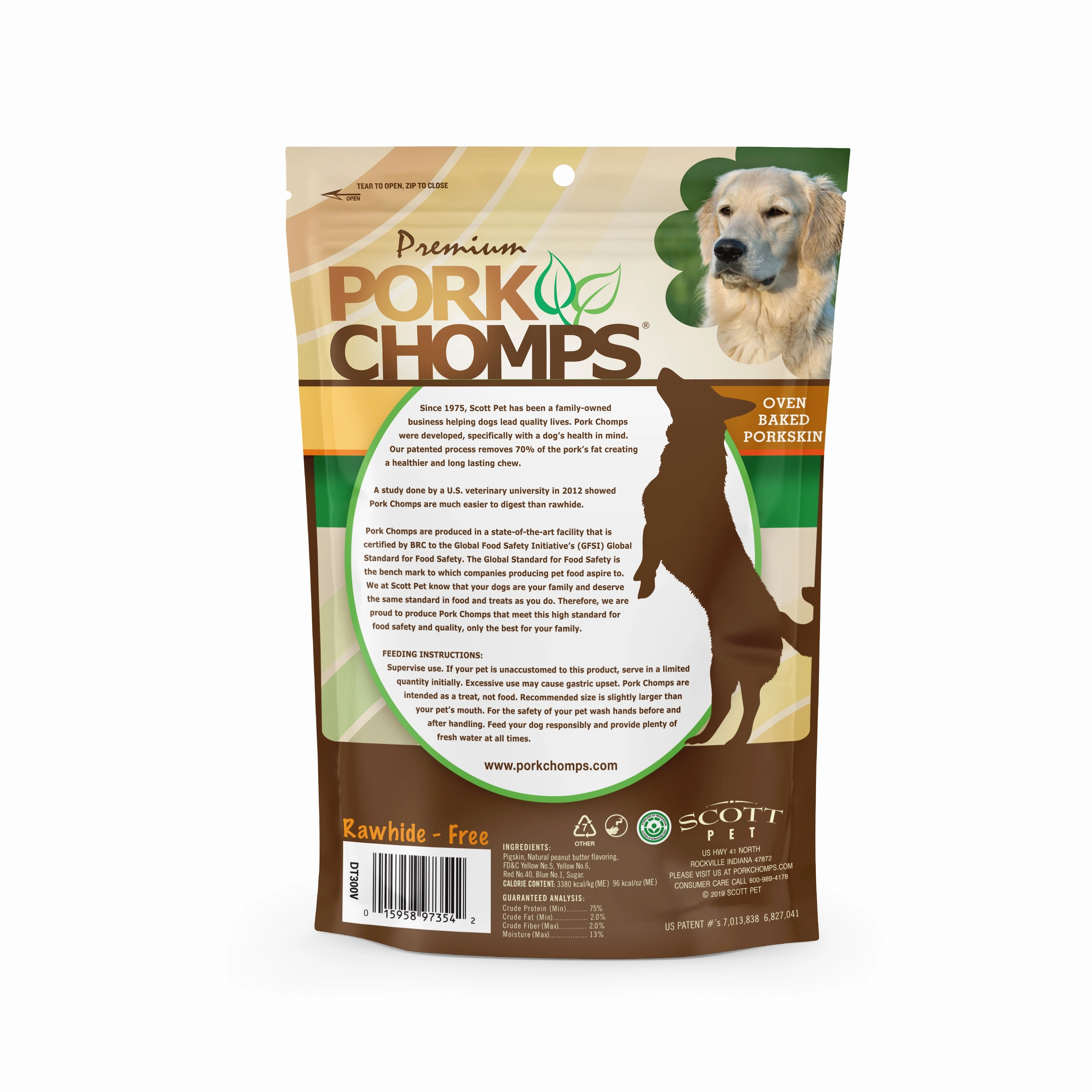 Pork Chomps 11-inch Roasted Pork Skin Knot, 1 count Dog Chew