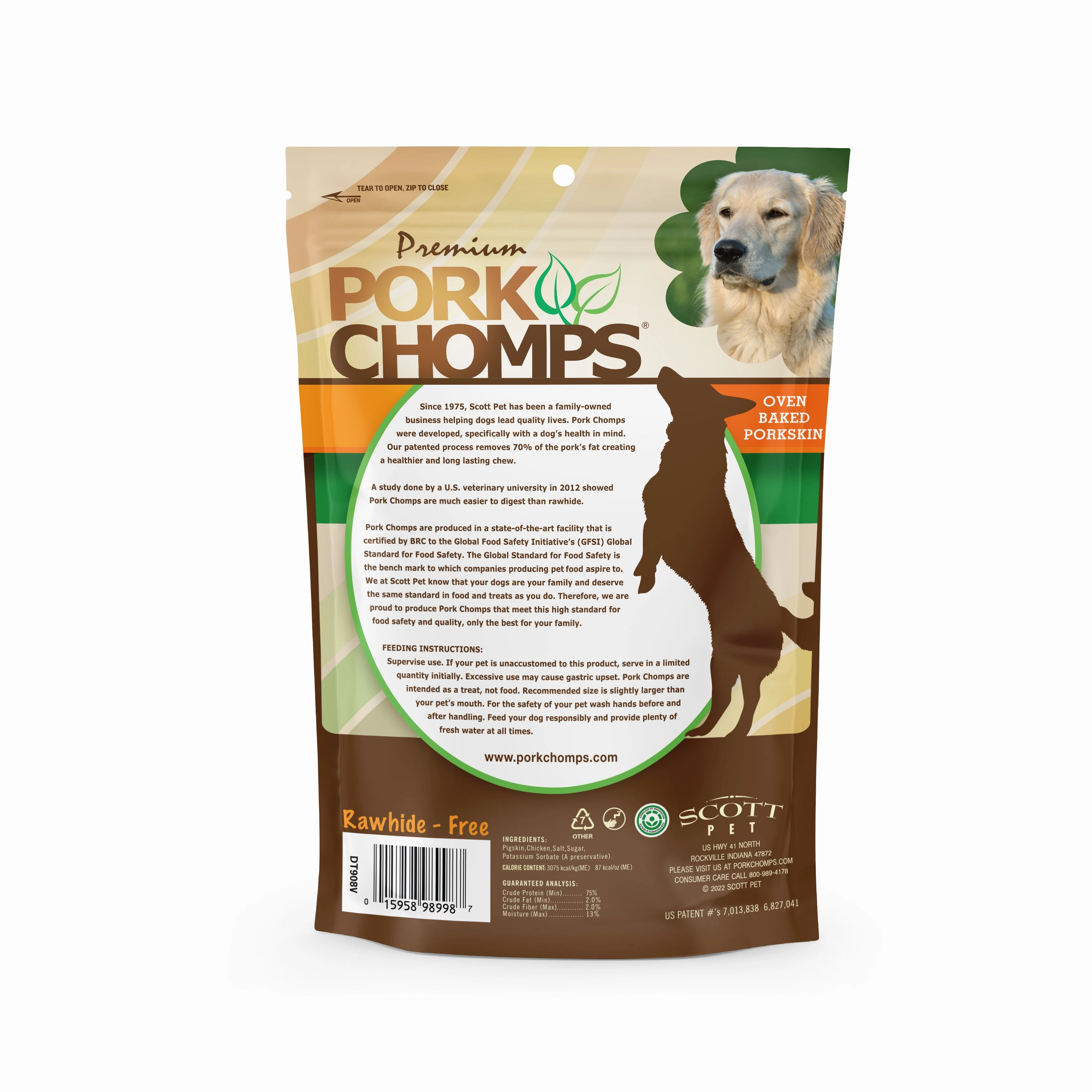 Pork Chomps 2.5-inch Baked Pork Skin Mini Knots with Real Chicken wrap, 12 Count Dog Chews