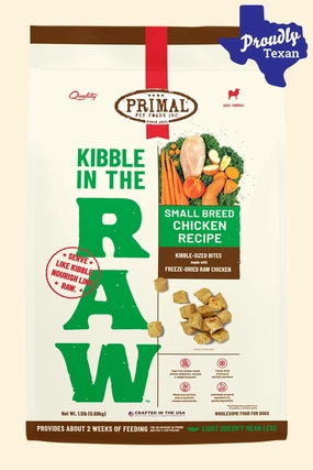 Primal Chicken Small Breed Kibble in the Raw Dry Dog Food