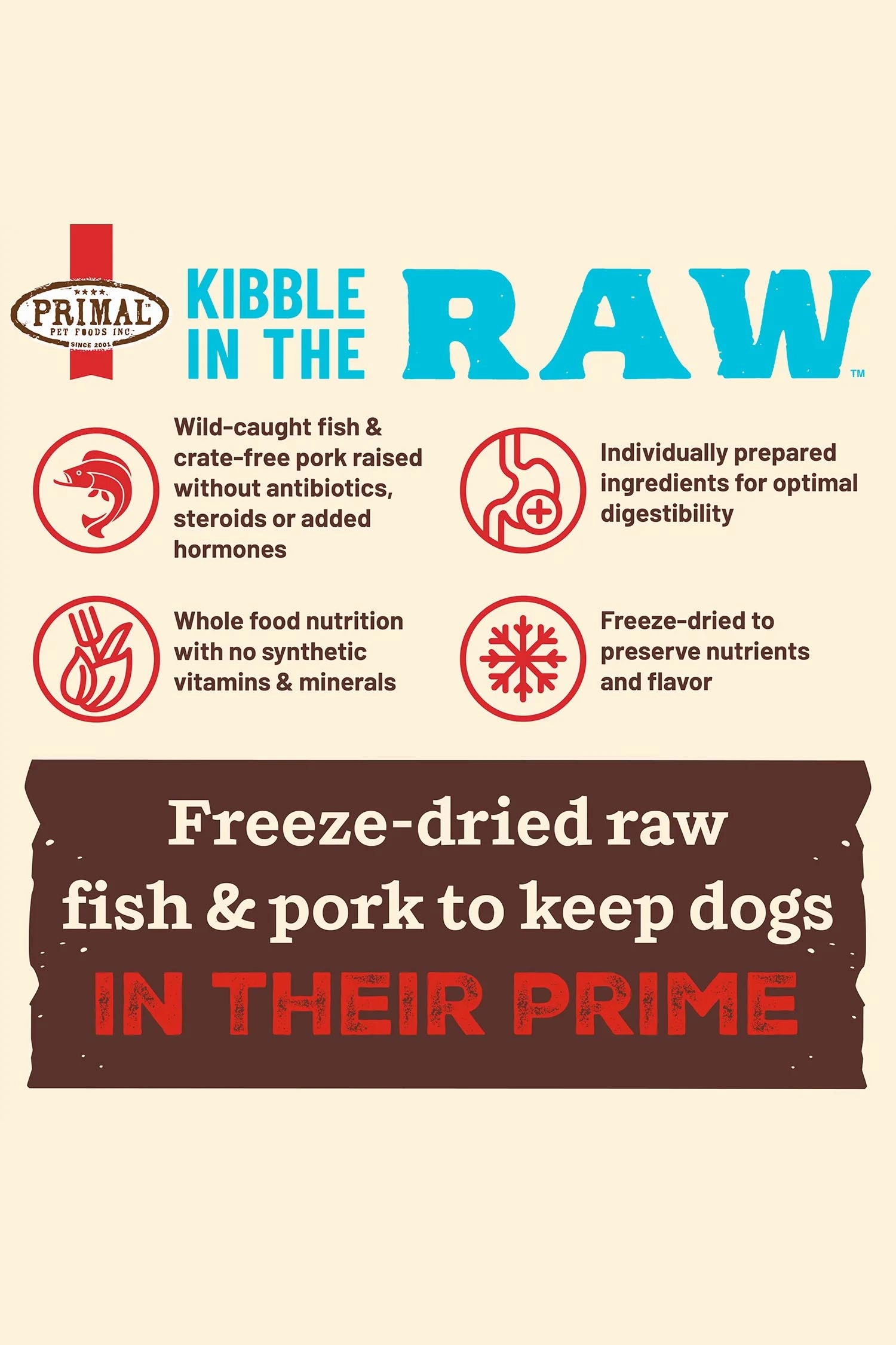 Primal Fish Kibble in the Raw Dry Dog Food