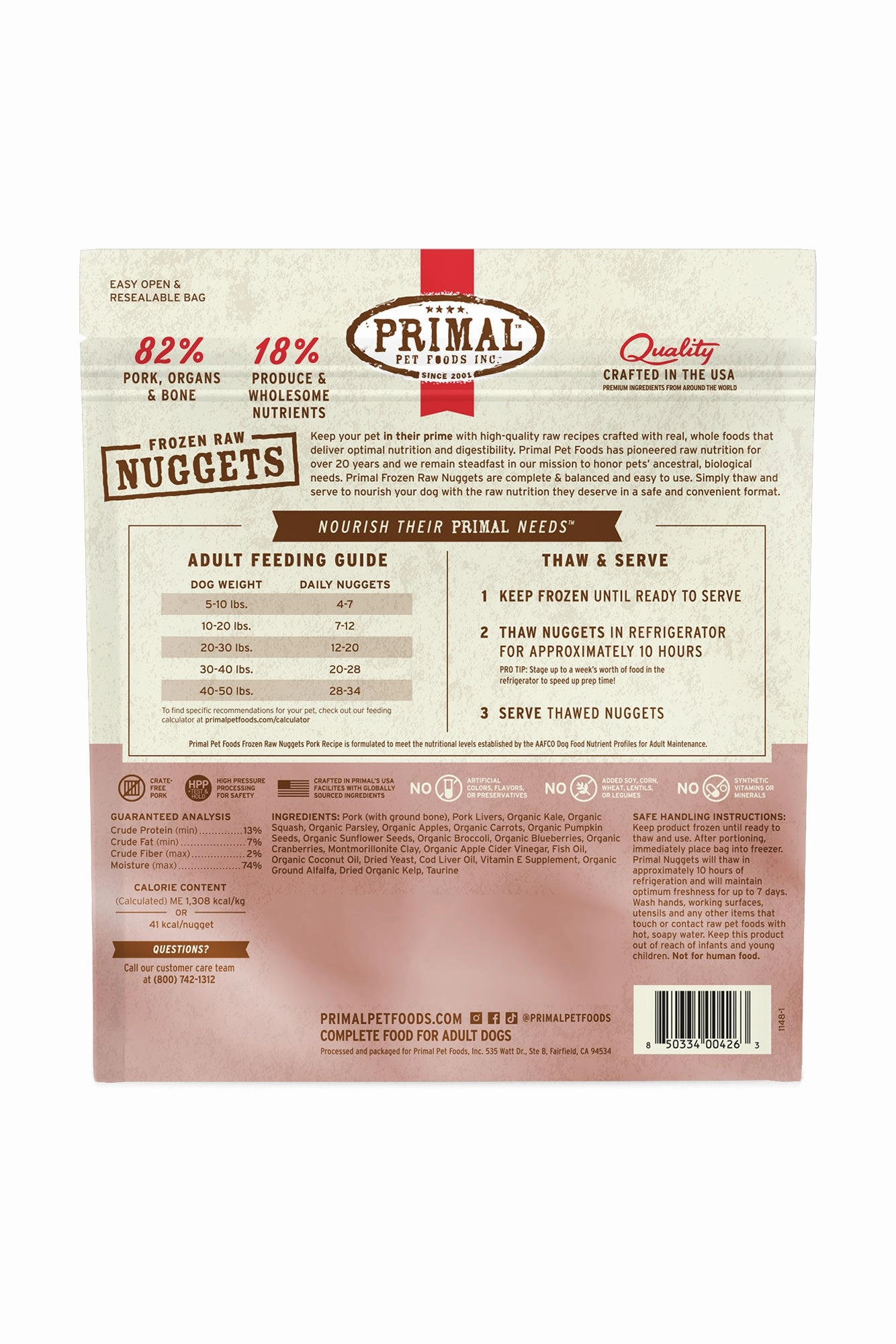 Primal Pork Frozen Raw Dog Food