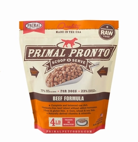 Primal Pronto Dog Raw Beef 4lbs.