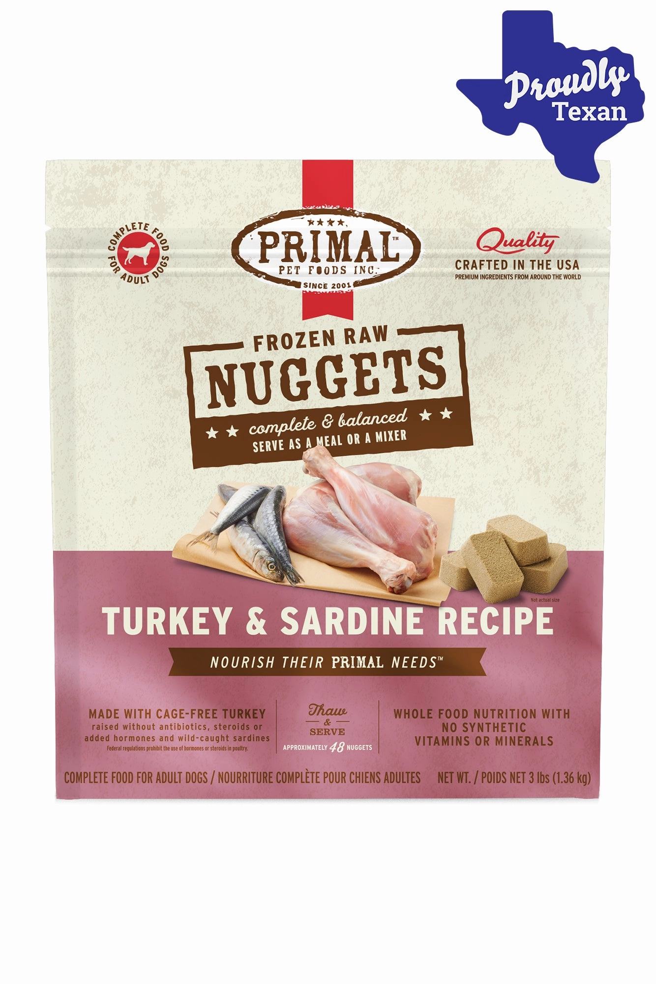 Primal Turkey and Sardine Frozen Raw Dog Food