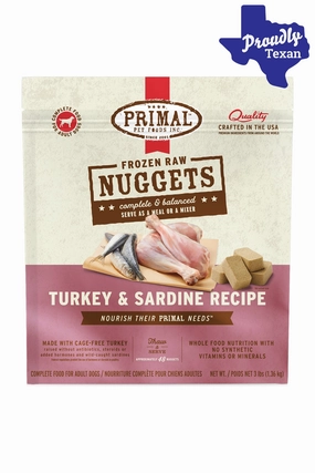 Primal Turkey and Sardine Frozen Raw Dog Food