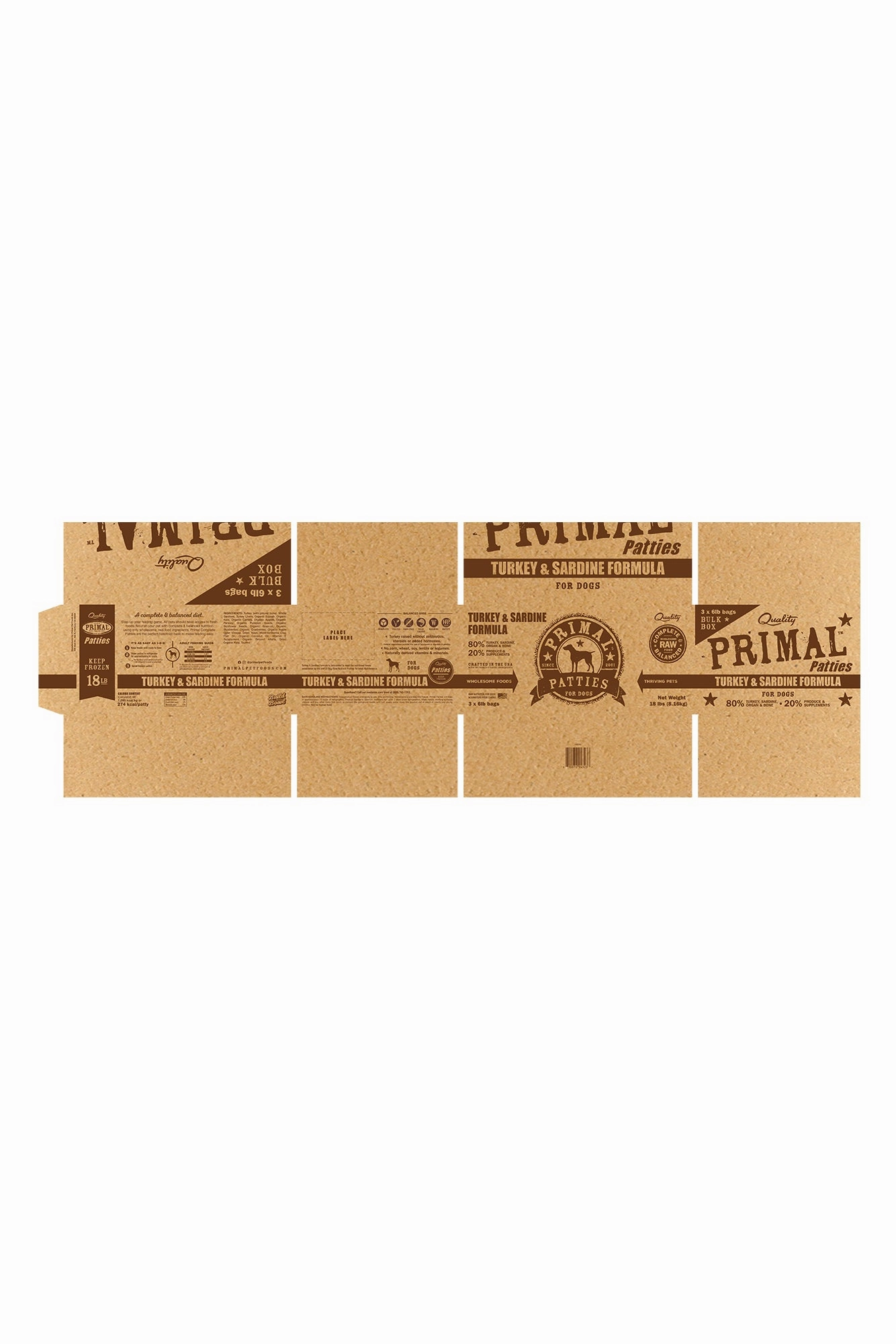 Primal Turkey and Sardine Frozen Raw Dog Food