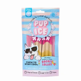 Pup Ice Strawberry and Banana Flavoured Rocket Lollies Dog Treat