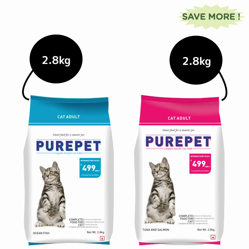 Purepet Ocean Fish and Tuna and Salmon Adult Cat Dry Food Combo