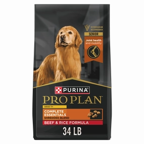 Purina Pro Plan Adult 7 Plus Complete Essentials Shredded Blend Beef and Rice Formula High Protein Dog Food for Senior Dogs