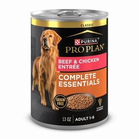 Purina Pro Plan Dog Food Grain Free Classic Pate, Beef and Chicken Entre