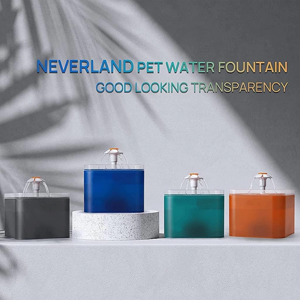 QPets Automatic Water Fountain with LED Light for Pets (Grey)