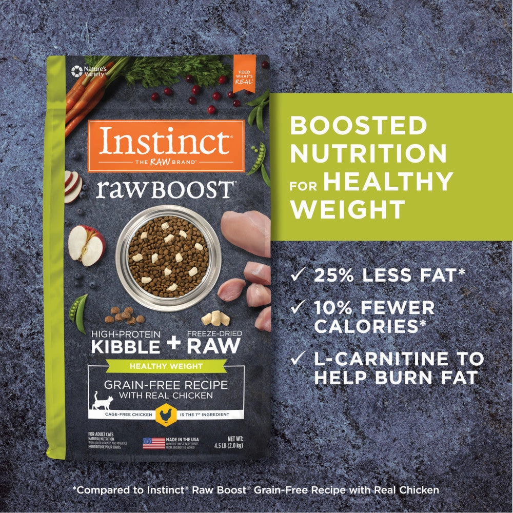 Raw Boost Healthy Weight Grain Free Kibble Cat Dry Food - Chicken